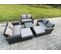 8 Places Salon De Jardin En Rotin Ave Table Basse 2 Grand Tabouret Gris Foncé