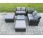 6 Places Salon De Jardin En Rotin Ave 2 Grand Tabouret Table D'appoint Gris Foncé