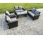 6 Places Gris Foncé Salon De Jardin En Rotin Table Basse Ave Canapé D'amour Fauteuil