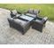 6 Places Gris Foncé Salon De Jardin En Rotin Table Basse Ave Canapé D'amour Fauteuil