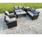 6 Places Gris Foncé Salon De Jardin En Rotin Table Basse Ave Canapé D'amour Fauteuil