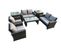 6 Places Gris Foncé Salon De Jardin En Rotin Table Basse Ave Canapé D'amour 2 Table D'appoint