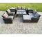 7 Places Gris Foncé Salon De Jardin En Rotin Table Basse Ave Canapé D'amour Grand Tabouret