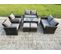 8 Places Gris Foncé Salon De Jardin En Rotin Table Basse Ave Canapé D'amour Fauteuil