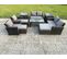 9 Places Gris Foncé Salon De Jardin En Rotin Table Basse Ave Canapé D'amour 2 Table D'appoint