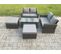 5 Pièces Salon De Jardin En Rotin Ave 2 Grand Tabouret Canapé Gris Foncé