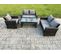 4pcs Salon De Jardin En Rotin Tabelle Et Chaises Gris Foncé