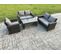 4pcs Salon De Jardin En Rotin Tabelle Et Chaises Gris Foncé