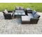 6pcs Salon De Jardin En Rotin Ave Table Basse Grand Tabouret Table D'appoint