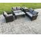 5pcs Salon De Jardin En Rotin Ave Table Basse Table D'appoint Gris Foncé