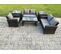 6pcs Salon De Jardin En Rotin Ave Table Basse 2 Table D'appoint Gris Foncé