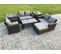 7pcs Salon De Jardin En Rotin Ave Table Basse 2 Table D'appoint Grand Tabouret