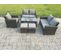 7 Places Salon De Jardin En Rotin Ave Table Basse 2 Petit Tabouret Gris Foncé