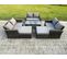 8 Places Dossier Haut Salon De Jardin En Rotins Ave Table Basse 2 Grand Tabouret