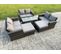 8 Places Dossier Haut Salon De Jardin En Rotins Ave Table Basse 2 Grand Tabouret