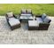 7 Places Dossier Haut Salon De Jardin En Rotins Ave Table Basse Doppelchaise