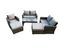 7 Places Dossier Haut Salon De Jardin En Rotins Ave Table Basse Doppelchaise