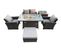 5 Places Rotin Canapé De Jardin Set Ave Grand Tabouret Table D'appoint Gris Foncé