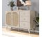 Buffet  de Rangement Polyvalente avec Portes et Tiroirs, 120 cm, Blanc Cassé