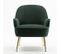 Fauteuil En Velours Doux Moderne Avec Pieds En Or - Vert