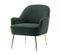 Fauteuil En Velours Doux Moderne Avec Pieds En Or - Vert