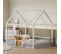 Lit Pour Enfant En Bois Massif 140x200 cm, Lit Double, Blanc