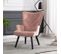 Fauteuil Moderne En Velours - Rose