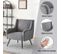 Fauteuil En Velours 70x72x89.5 Cm - Gris