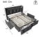 Cadre De Lit à Rangement Double 160x200cm, Sommier En Bois, Gris (matelas Non Inclus)