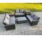 Gris Foncé 6 Places Salon De Jardin En Rotin Ave Canapé D'amour Table Basse Set