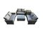 Gris Foncé 6 Places Salon De Jardin En Rotin Ave Canapé D'amour Table Basse Set