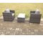 Salon De Jardin En Rotin Avec 2 Chaises Table Basse Tabourets Mélange Gris Foncé