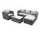 Salon De Jardin En Rotin Avec 3 Places Canapé Chaises Table Basse Repose-pied