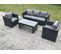 Salon De Jardin Pe Rotin Avec Canapé Table Basse 2 Chaises Mélange Gris Foncé