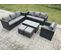 Salon De Jardin Pe Rotin Avec Canapé Table Basse 2 Tabourets Chaise Mélange Gris Foncé