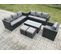 Salon De Jardin Pe Rotin Avec Canapé Table Basse 2 Tabourets Chaise Mélange Gris Foncé