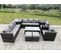 Salon De Jardin Pe Rotin Avec Canapé Table Basse 2 Tabourets 2 Chaises 2 Table D'appoint