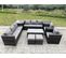 Salon De Jardin Pe Rotin Avec Canapé Table Basse 2 Tabourets 2 Chaises 2 Table D'appoint