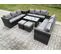 Salon De Jardin Avec Canapé Table Basse 2 Tabourets Pe Rotin Mélange Gris Foncé