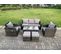 Salon De Jardin En Rotin Avec Canapé Table Basse Chaises Inclinable 2 Tabourets