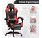 Fauteuil Gamer - Chaise Gaming - Hauteur Réglable - Support Lombaire Et Repose-pieds - Noir Et Rouge