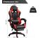 Fauteuil Gamer - Chaise Gaming - Hauteur Réglable - Support Lombaire Et Repose-pieds - Noir Et Rouge