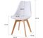 Lot De 4 Chaises - Blanc - Chaise Scandinave - Pieds En Bois (4 Chaises Dans Un Colis)