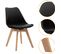 Lot De 4 Chaises - Noir - Chaise Scandinave - Pieds En Bois (4 Chaises Dans Un Colis)