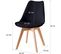 Lot De 4 Chaises - Noir - Chaise Scandinave - Pieds En Bois (4 Chaises Dans Un Colis)