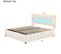 Lit Double 180x200cm Avec Rangement Et Éclairage LED, Beige