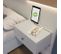 Lit Double Avec 2 Tables De Nuit LED Et Prise USB C, 180 X 200 Cm, Blanc