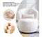 Fauteuil Tournant En Peluche Teddy Blanche Avec Coussin Lombaire