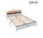 Lit Double En Bois Avec Pied Central, Cadre En Pin, Blanc, 140x200 Cm