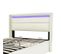 Lit De Rangement Hydraulique Avec Bandeau Lumineux LED, 140x200 Cm, Blanc